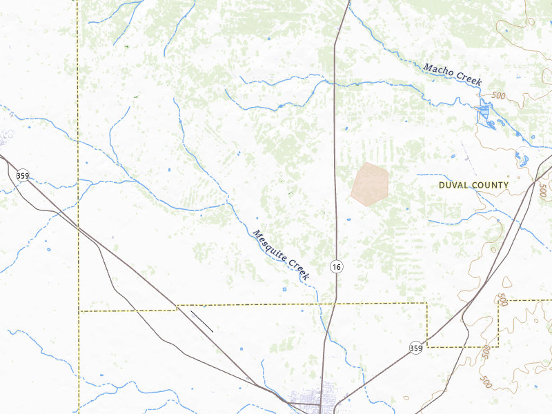 Radar-estimated hail-size map of the storm over San Diego, TX