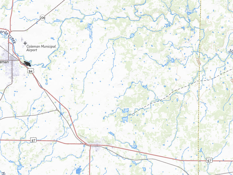 Radar-estimated hail-size map of the storm over Santa Anna, TX on Mar 5, 2026