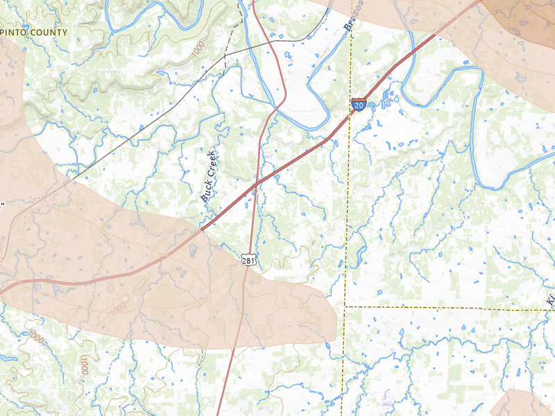 Radar-estimated hail-size map of the storm over Santo, TX on Apr 28, 2026