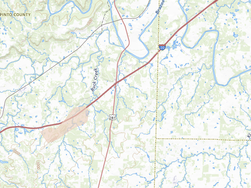 Radar-estimated hail-size map of the storm over Santo, TX on May 28, 2026