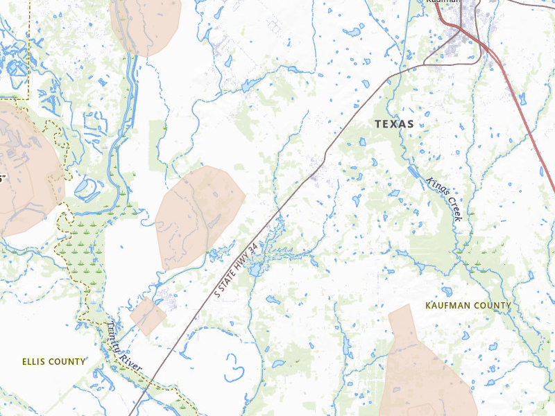 Radar-estimated hail-size map of the storm over Scurry, TX on May 24, 2026