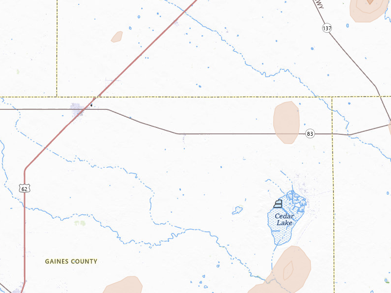 Radar-estimated hail-size map of the storm over Seagraves, TX on Aug 13, 2026