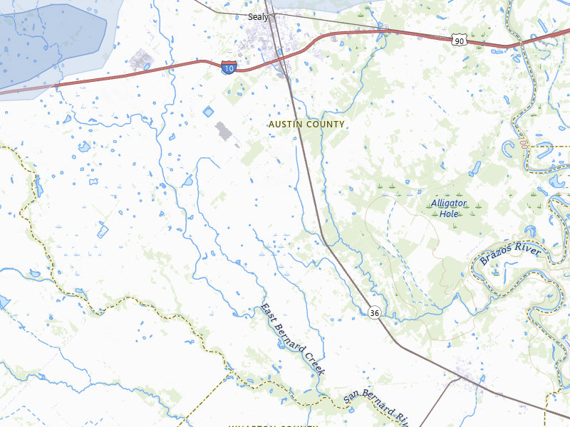 NEXRAD radar-signature map of the hail over Sealy, TX