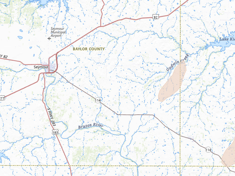 Radar-estimated hail-size map of the storm over Seymour, TX on Mar 6, 2026