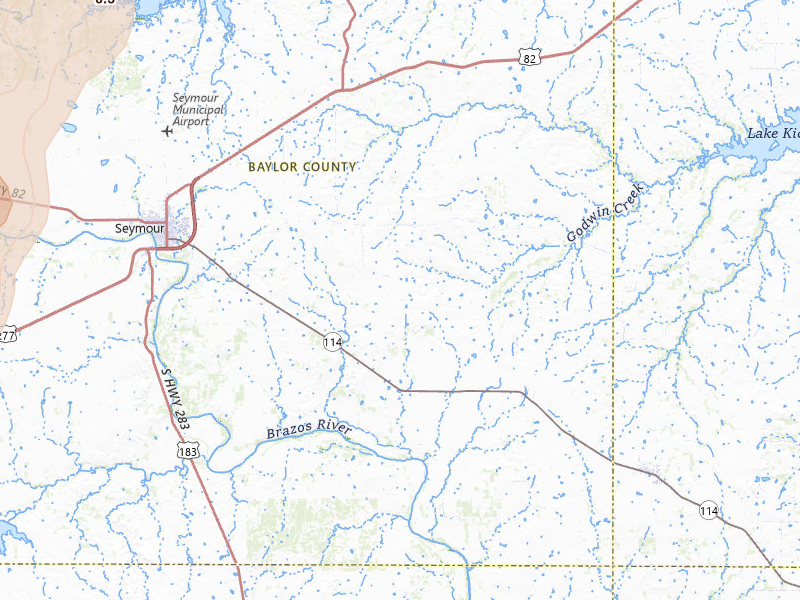 Radar-estimated hail-size map of the storm over Seymour, TX on Mar 10, 2026