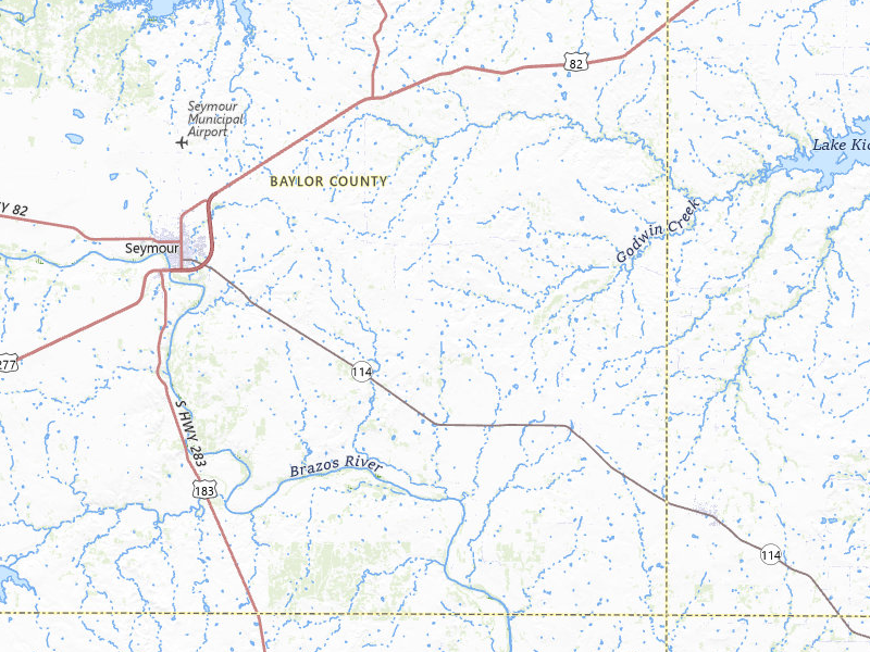 Radar-estimated hail-size map of the storm over Seymour, TX on Apr 27, 2026