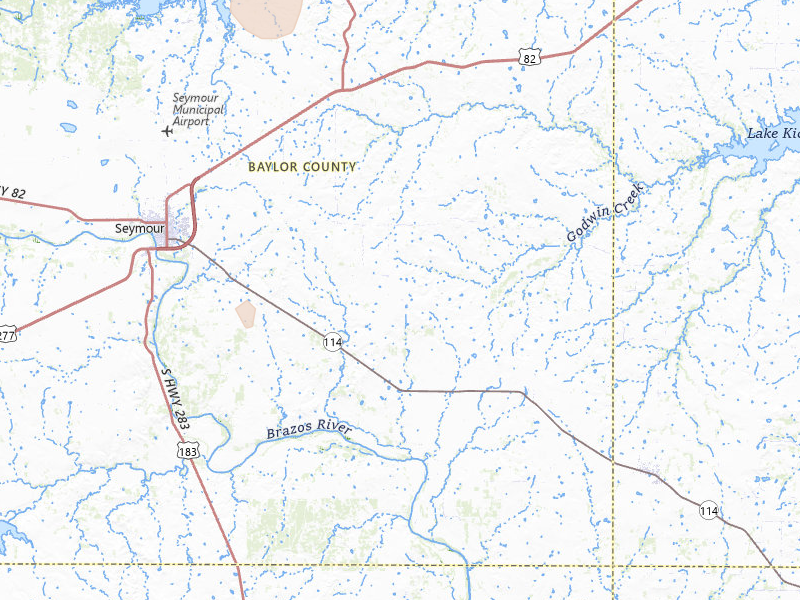Radar-estimated hail-size map of the storm over Seymour, TX on May 22, 2026