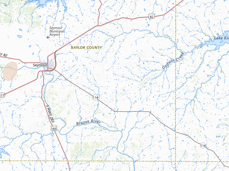 Radar-estimated hail-size map of the storm over Seymour, TX on Jul 19, 2026