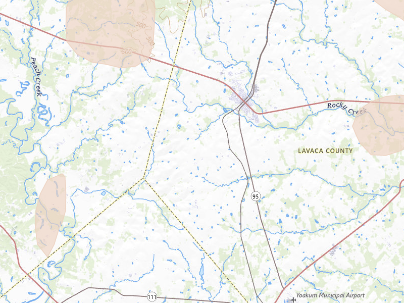 Radar-estimated hail-size map of the storm over Shiner, TX on May 22, 2026