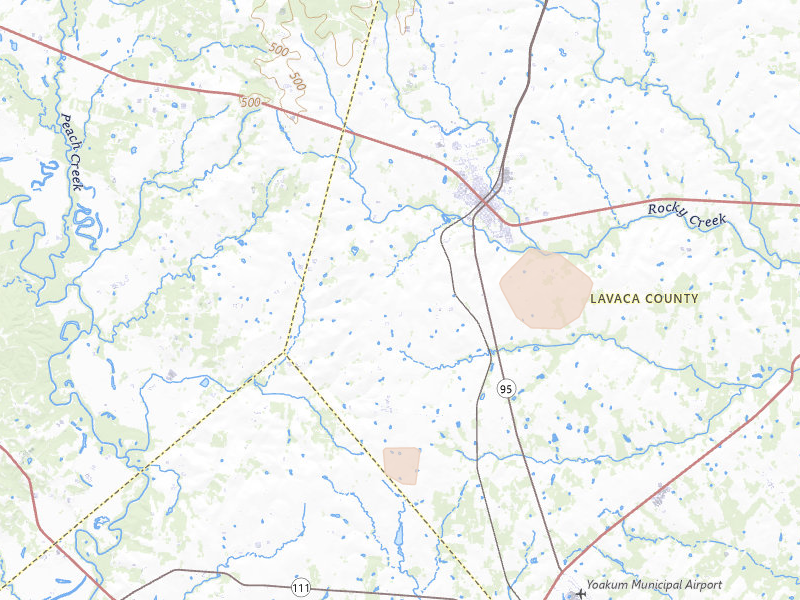 Radar-estimated hail-size map of the storm over Shiner, TX on Jul 13, 2026