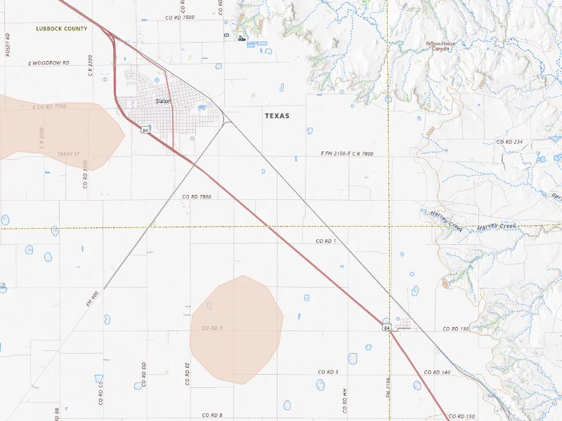 Radar-estimated hail-size map of the storm over Slaton, TX