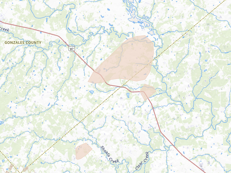 Radar-estimated hail-size map of the storm over Smiley, TX on May 22, 2026