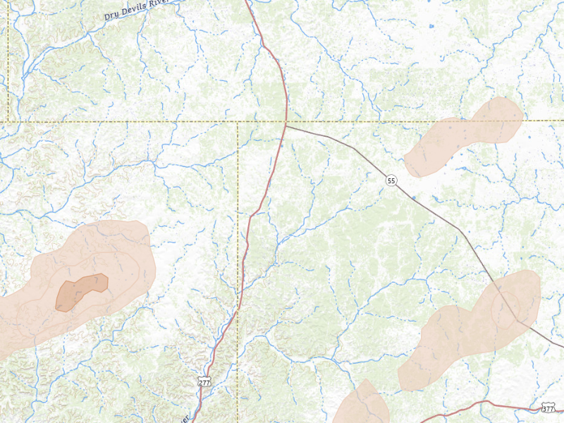 Radar-estimated hail-size map of the storm over Sonora, TX
