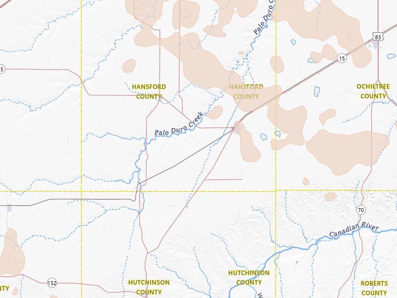 Radar-estimated hail-size map of the storm over Spearman, TX on Jun 12, 2026