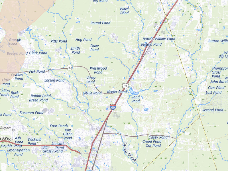 Radar-estimated hail-size map of the storm over Splendora, TX on Mar 7, 2026