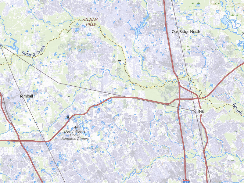 NEXRAD radar-signature map of the hail storm over Spring, TX on Jul 8, 2026
