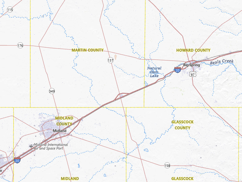 Radar-estimated hail-size map of the storm over Stanton, TX on Jul 17, 2026