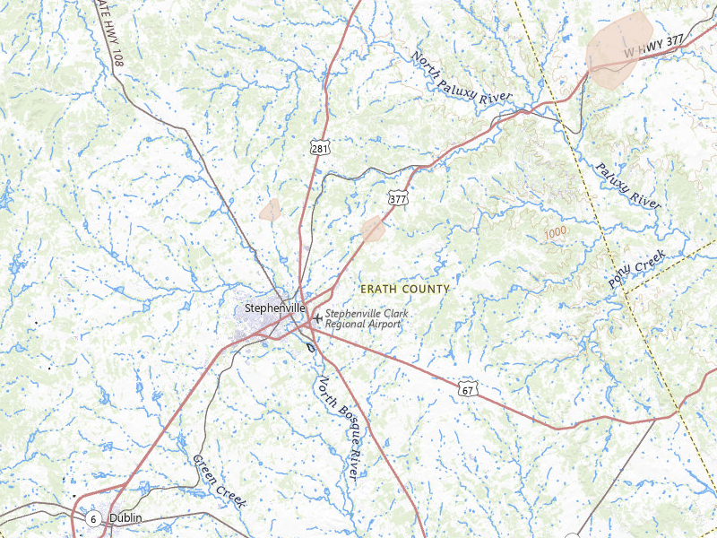 Radar-estimated hail-size map of the storm over Stephenville, TX on Jun 18, 2026
