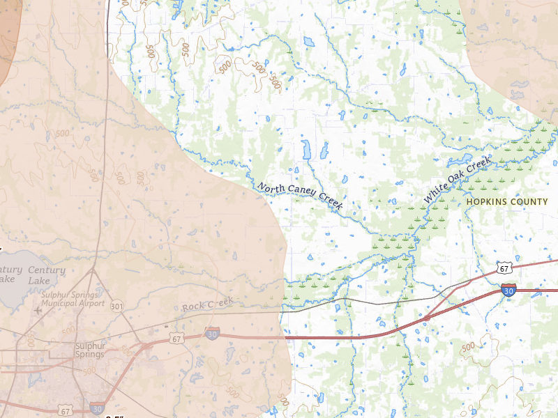 Radar-estimated hail-size map of the storm over Sulphur Springs, TX on Apr 24, 2026