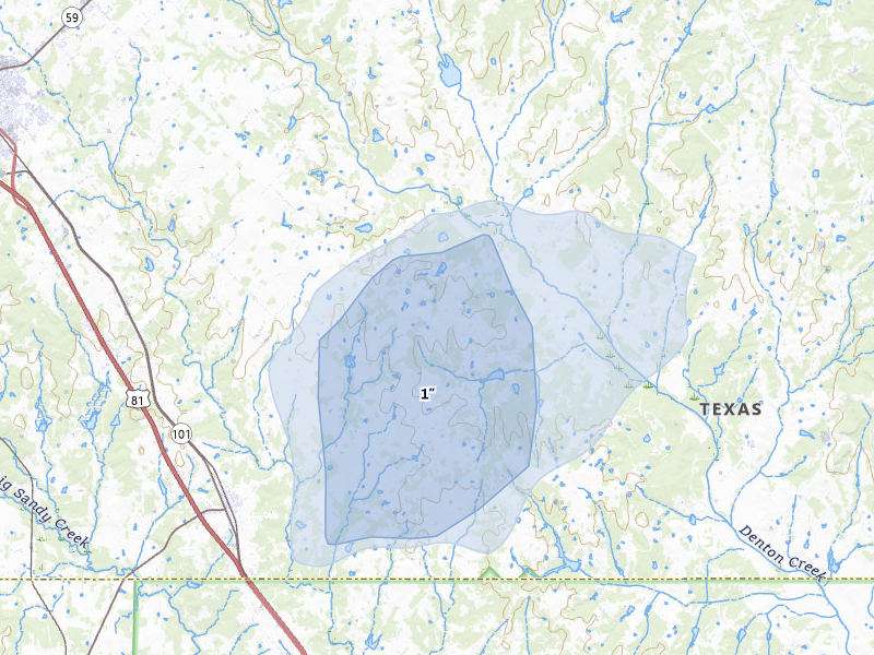 NEXRAD radar-signature map of the hail storm over Sunset, TX on Jun 6, 2026
