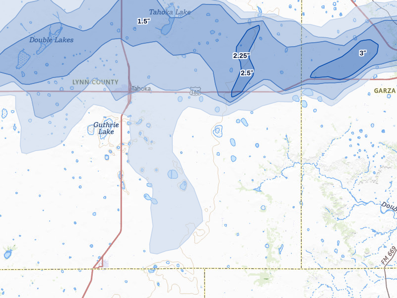 NEXRAD radar-signature map of the hail storm over Tahoka, TX on May 31, 2026