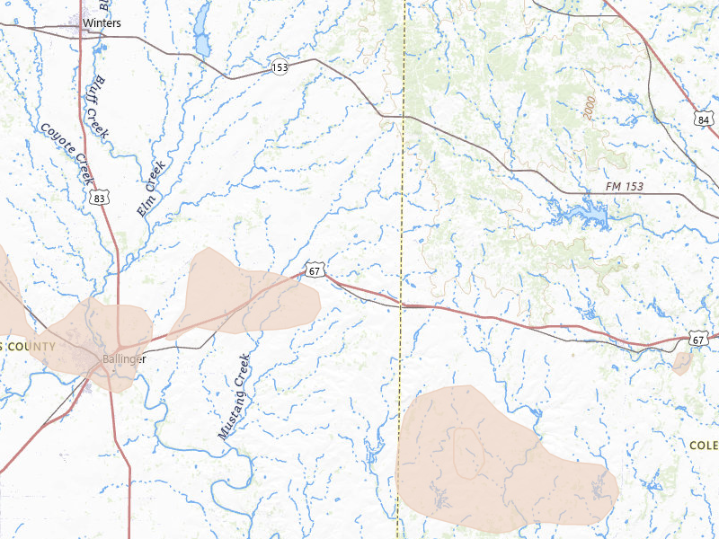 Radar-estimated hail-size map of the storm over Talpa, TX on May 22, 2026