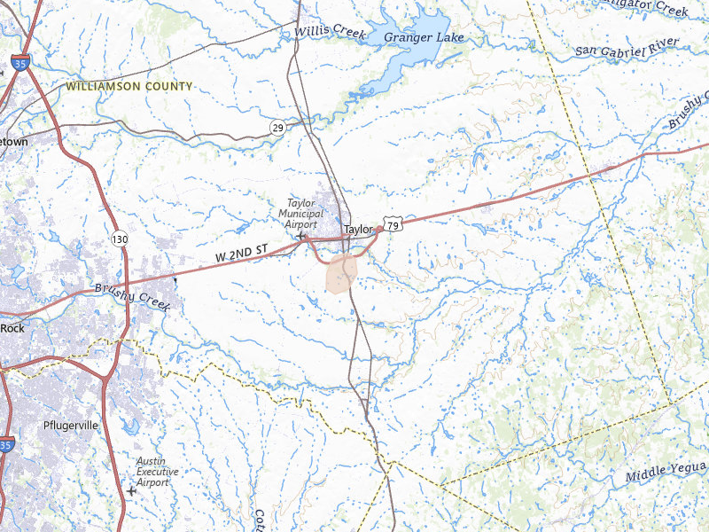 Radar-estimated hail-size map of the storm over Taylor, TX on Apr 12, 2026