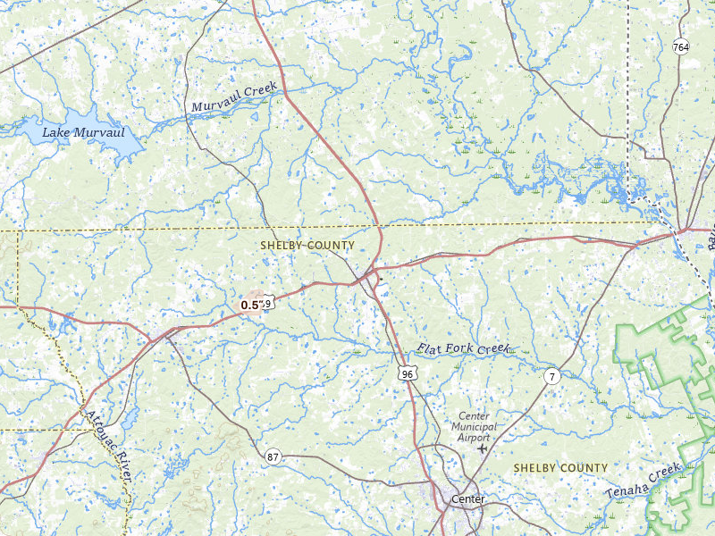 Radar-estimated hail-size map of the storm over Tenaha, TX on Jun 12, 2026