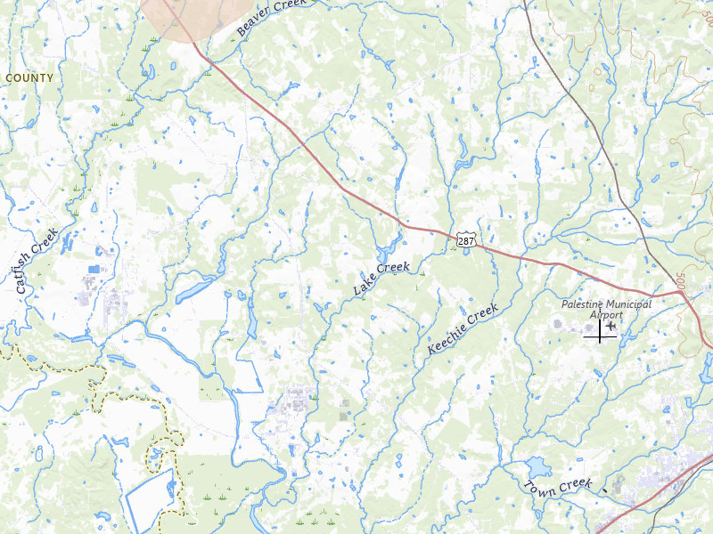 Radar-estimated hail-size map of the storm over Tennessee Colony, TX on Jul 5, 2026