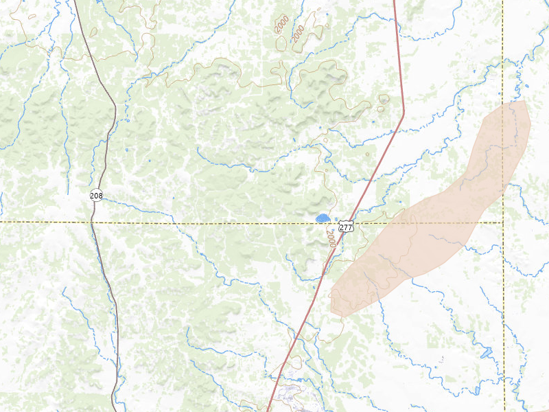 Radar-estimated hail-size map of the storm over Tennyson, TX