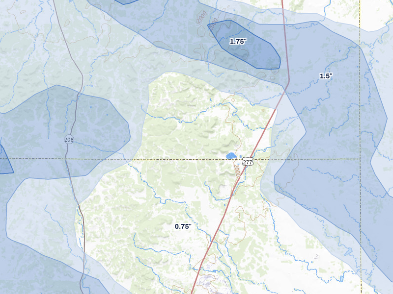 NEXRAD radar-signature map of the hail storm over Tennyson, TX on May 10, 2026