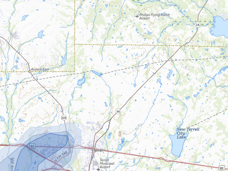 NEXRAD radar-signature map of the hail over Terrell, TX