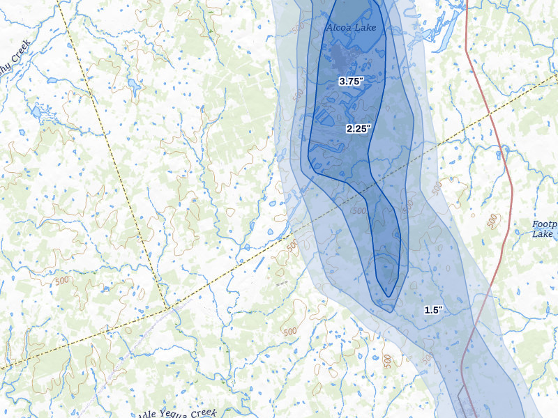 NEXRAD radar-signature map of the hail storm over Thorndale, TX on May 10, 2026