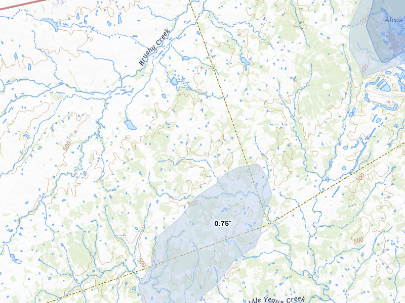 NEXRAD radar-signature map of the hail storm over Thrall, TX on Apr 12, 2026