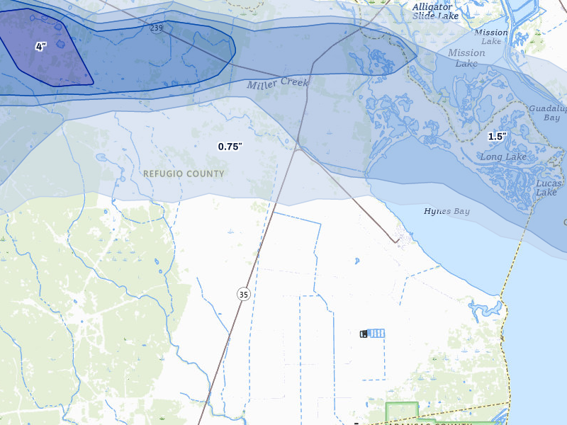 NEXRAD radar-signature map of the hail storm over Tivoli, TX on May 1, 2026