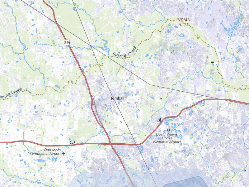 NEXRAD radar-signature map of the hail over Tomball, TX