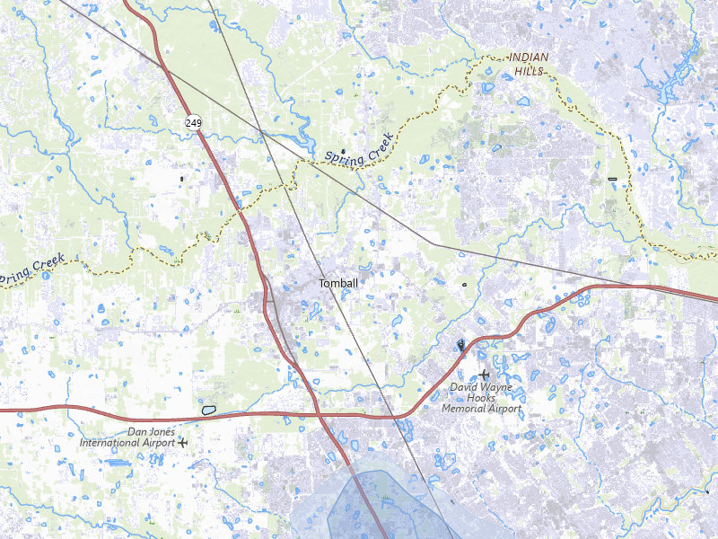 NEXRAD radar-signature map of the hail over Tomball, TX