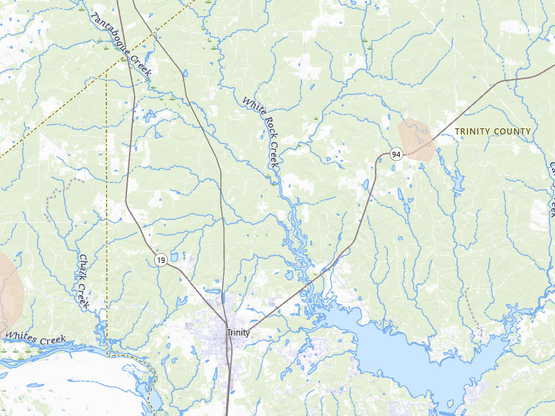 Radar-estimated hail-size map of the storm over Trinity, TX on Jul 7, 2026