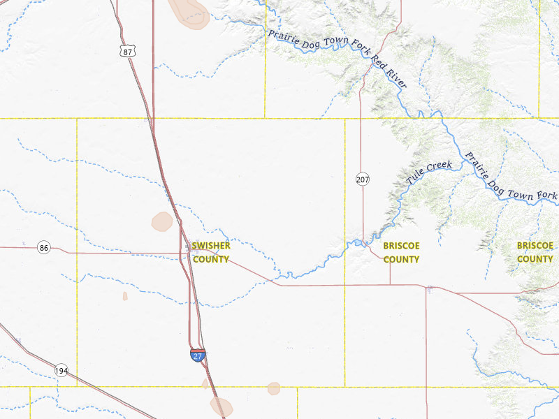 Radar-estimated hail-size map of the storm over Tulia, TX on Jul 12, 2026