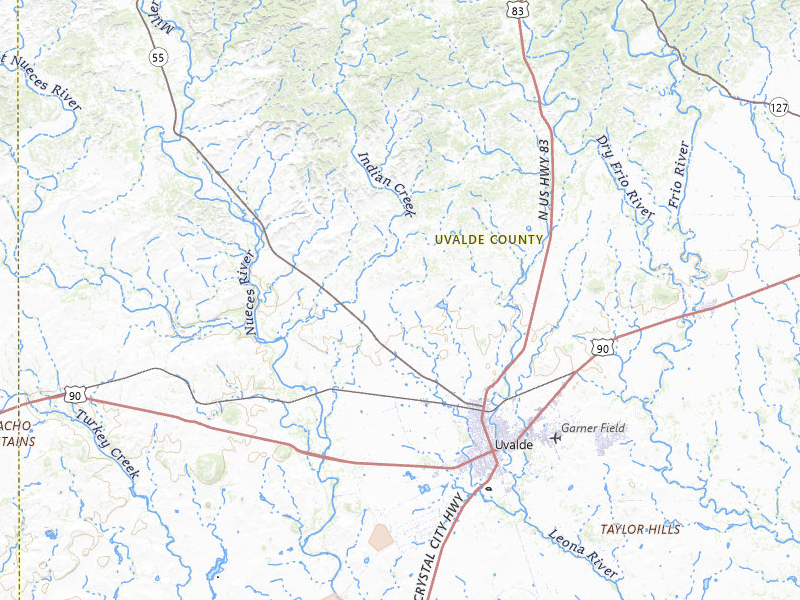 Radar-estimated hail-size map of the storm over Uvalde, TX on Jun 19, 2026