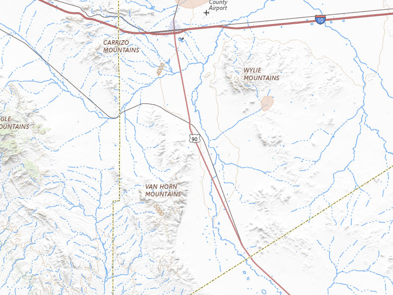 Radar-estimated hail-size map of the storm over Van Horn, TX on Jun 14, 2026