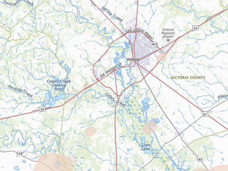 Radar-estimated hail-size map of the storm over Victoria, TX on May 26, 2026