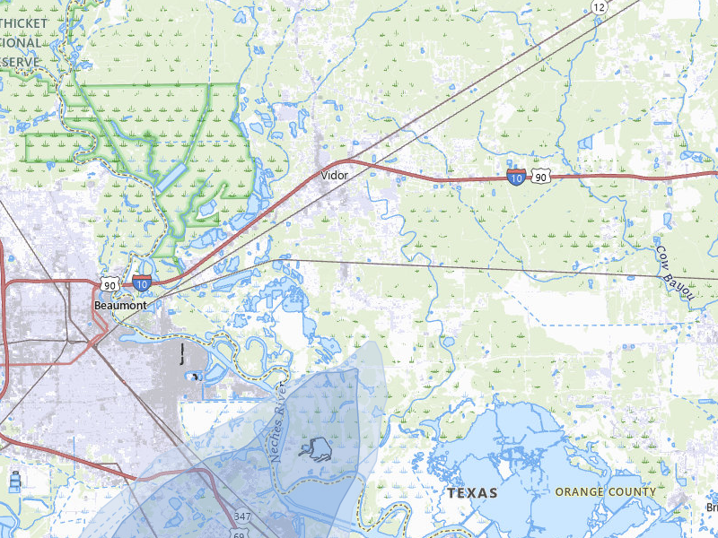 NEXRAD radar-signature map of the hail over Vidor, TX