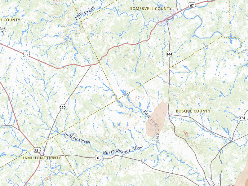 Radar-estimated hail-size map of the storm over Walnut Springs, TX on May 19, 2026