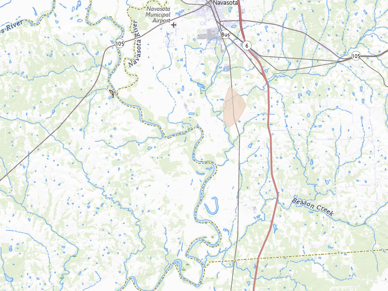 Radar-estimated hail-size map of the storm over Washington, TX on May 10, 2026