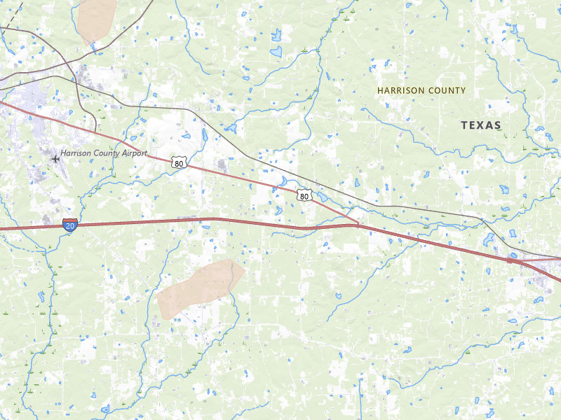 Radar-estimated hail-size map of the storm over Waskom, TX on May 22, 2026