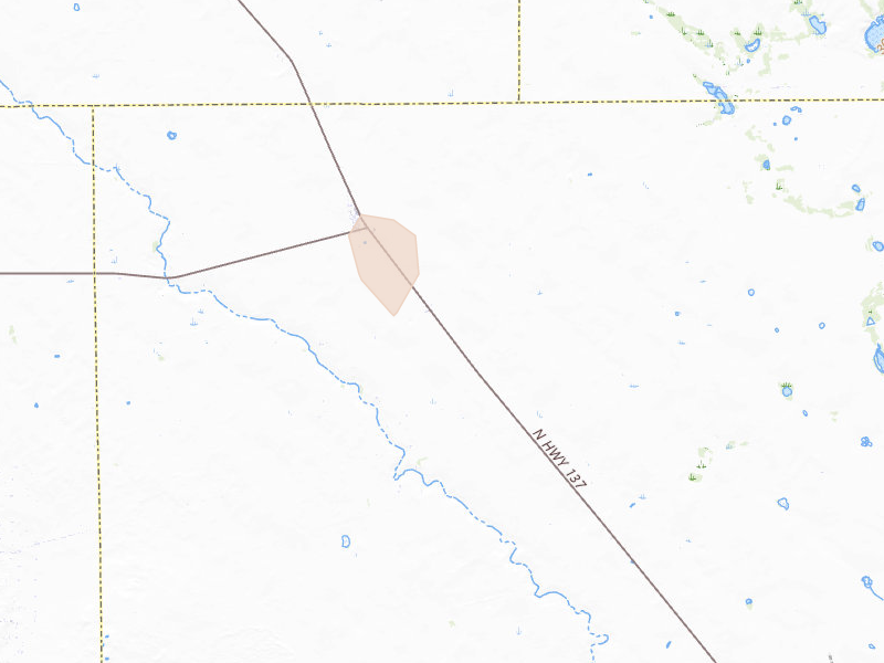 Radar-estimated hail-size map of the storm over Welch, TX on Aug 13, 2026