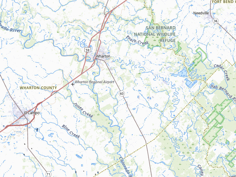Radar-estimated hail-size map of the storm over Wharton, TX on Jul 7, 2026