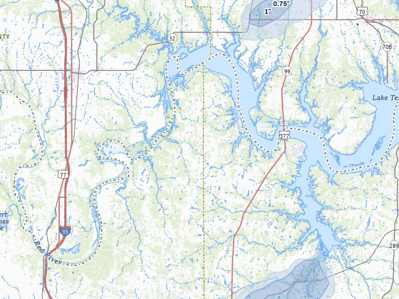 NEXRAD radar-signature map of the hail storm over Whitesboro, TX on Jun 6, 2026