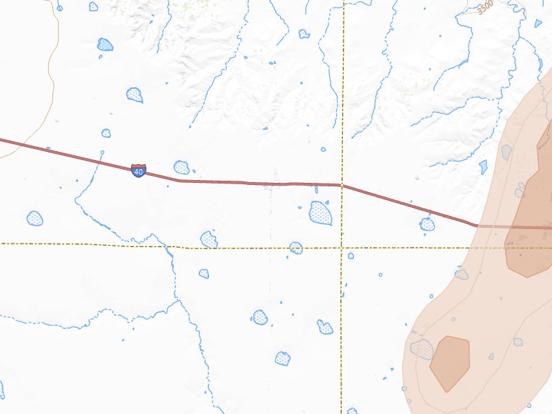 Radar-estimated hail-size map of the storm over Wildorado, TX on May 22, 2026